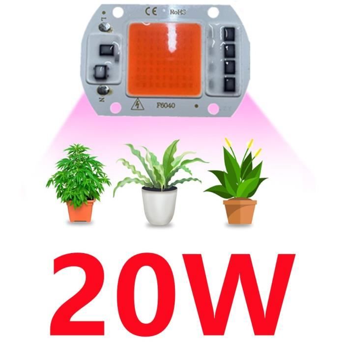 LAMPE DE CULTURE,Package 2 20W-220v--Puce lumineuse de croissance LED ...