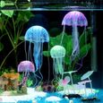 Aquarium,Méduses artificielles lumineuses pour aquarium, 3 pièces, décoration d'aménagement paysager - Type color 4-5.5x13cm-1
