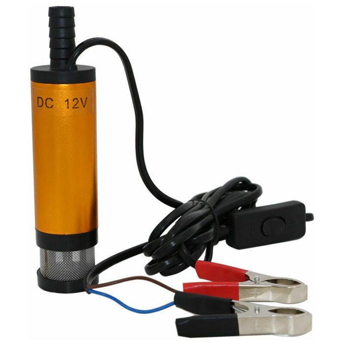 NUZAMAS Pompe à Huile Submersible DC 12V 38mm Avec Tuyau 2m - Transfert Diesel Eau Huile Moteur