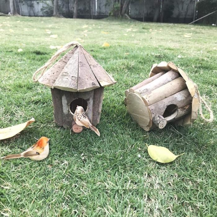 6x Nichoirs / Nichoirs En Bois En Bois De Pin 16 Cm - Décorations De Jardin Pour