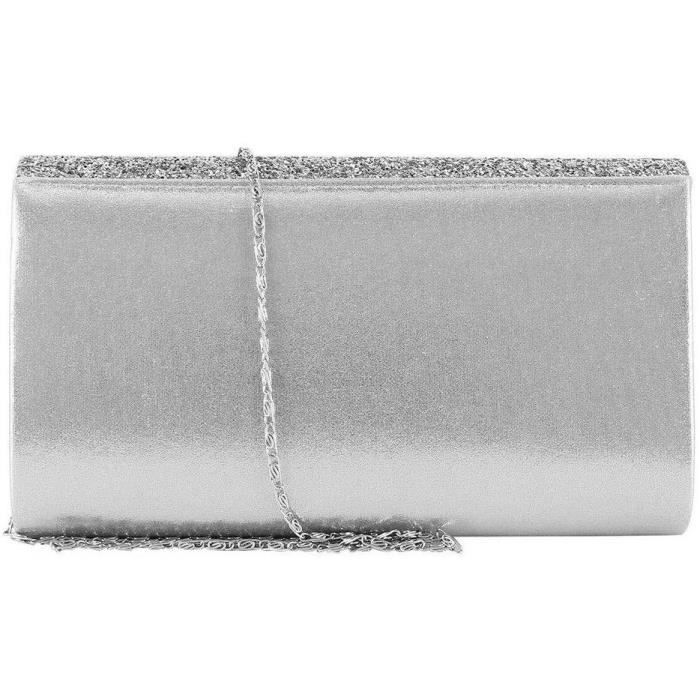 Pochette pailletée argent shop