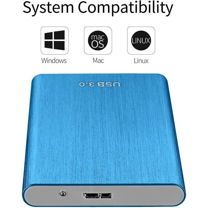 Caraele Disque dur externe portable USB-C USB 3.1 pour PC, Mac, ordinateur  de bureau, ordinateur portable, MacBook, Chromebook, Xbox One, Xbox 360