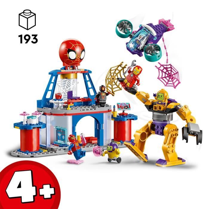 Bolide Spidey 3-en-1 – 21,5 Cm – Se Divise En Jet Et 2 Motos – Fléchettes Web Et Effets Sonores – Dès 3 Ans