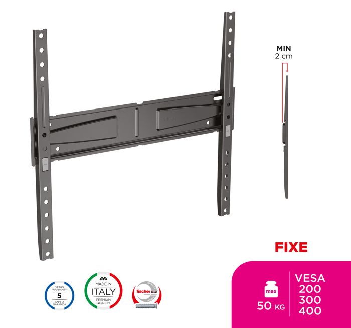 Support TV mural fixe Meliconi FS 400 FLAT FB Pour Tv 40 a 65 VESA 200 300 400 Cdiscount TV Son Photo