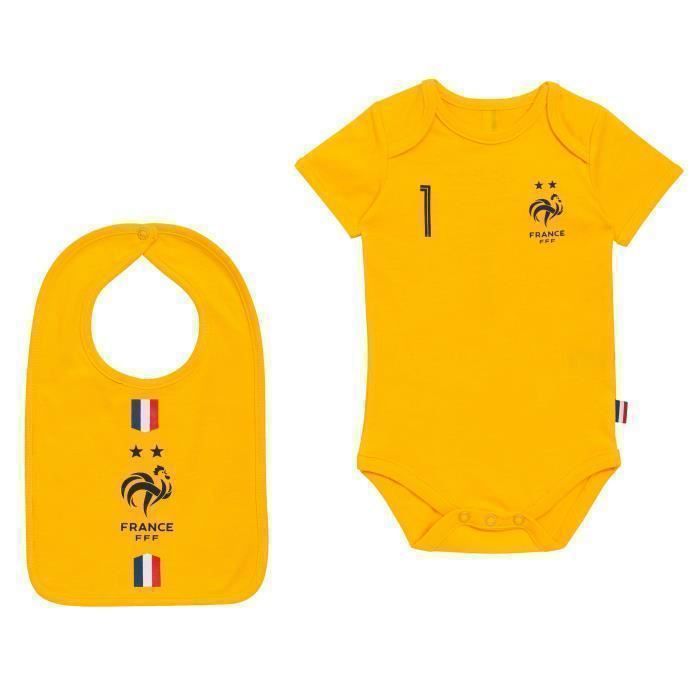 Body bavoir bébé garçon FFF - Collection officielle Equipe de France de  Football FFF