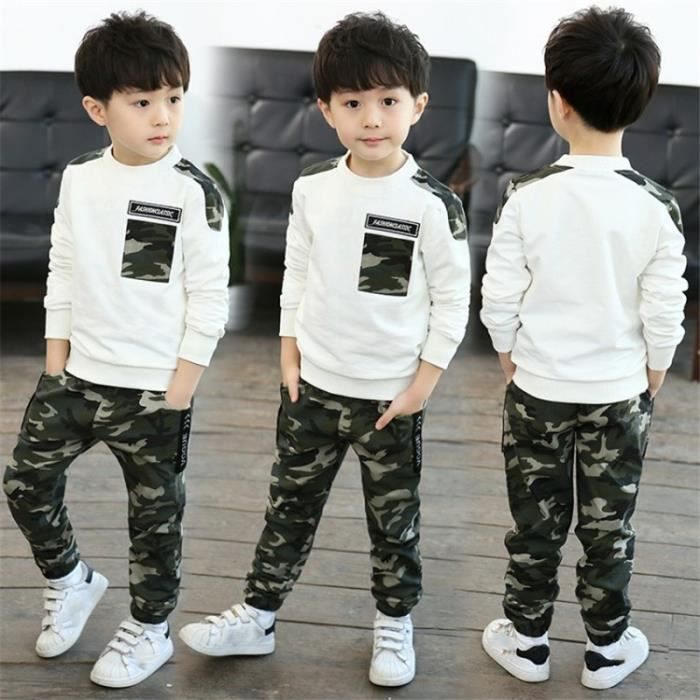 Ensemble de vêtements pour garçons de Sport adolescents survêtement de  Camouflage d'automne hauts et pantalons 2 pièces Blanc Blanc - Cdiscount  Prêt-à-Porter