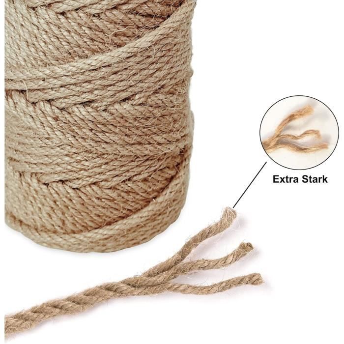 Corde En Sisal Naturel 6 Mm X 50 M – Pour Arbre à Chat, Griffoir, Décoration Jardin – Biodégradable Et Résistante - 2