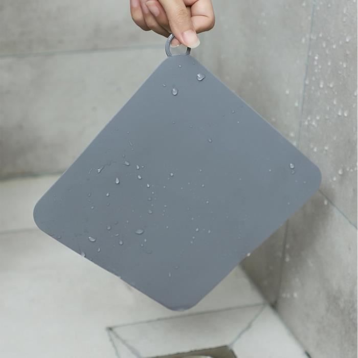 Lot De 4 Bouchons Silicone Anti-odeurs Pour évacuations De Sol – Gris, 15x15 Cm