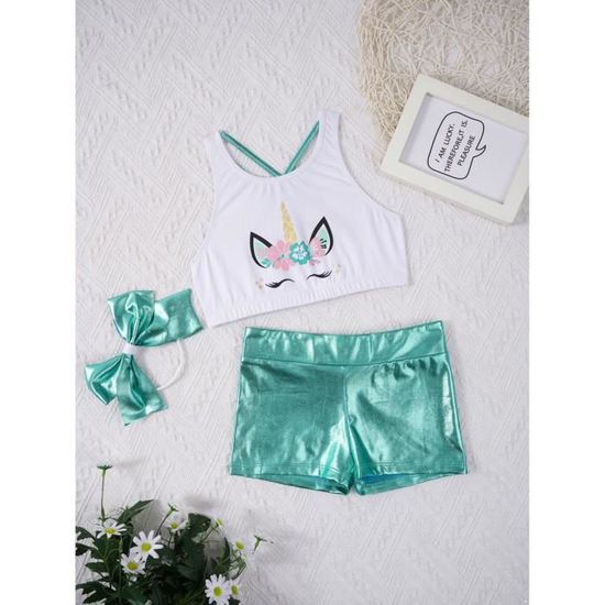 RUNQHUI Enfant Fille Short Patinage Artistique Gymnastique Danse Short