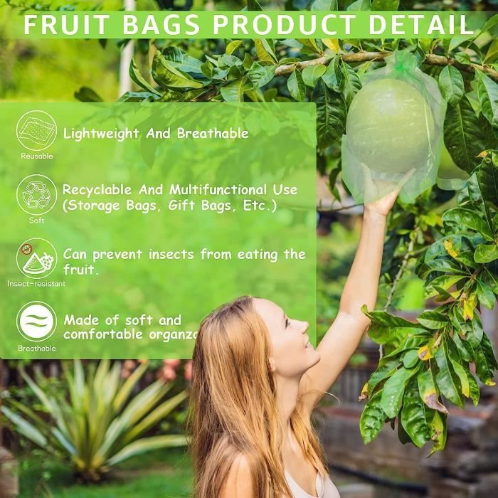 Vert - 30 x 20 cm, 100 sacs de protection des fruits Sacs en filet