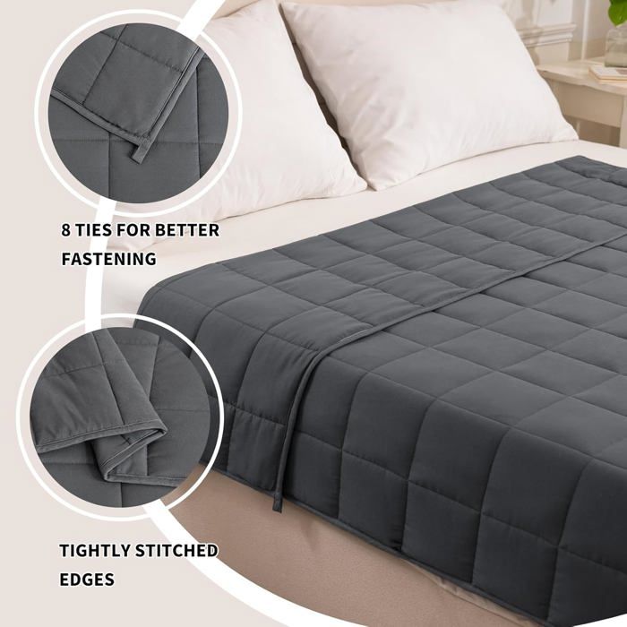 Couverture Lestée Adulte 6kg - Couette Lestée 150x200 Thérapeutique Anti-Stress - Couverture Pondérée Pour Un Sommeil Profond & Une Meilleure Recuperation 100 Coton Calmzy Weighted Blanket