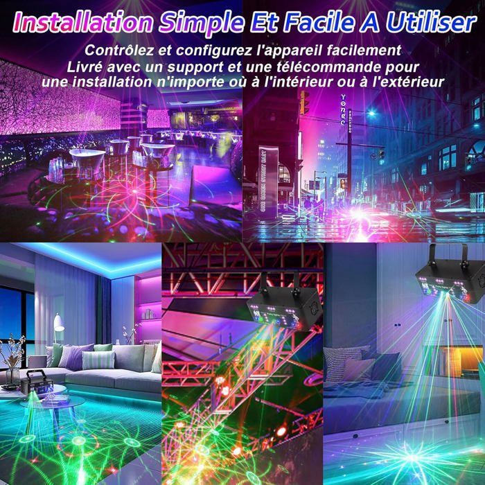Projecteur Lumière Noire DELIBANG UV LED - DMX512, Télécommande - Pour Soirées, DJ, Mariage, Halloween
