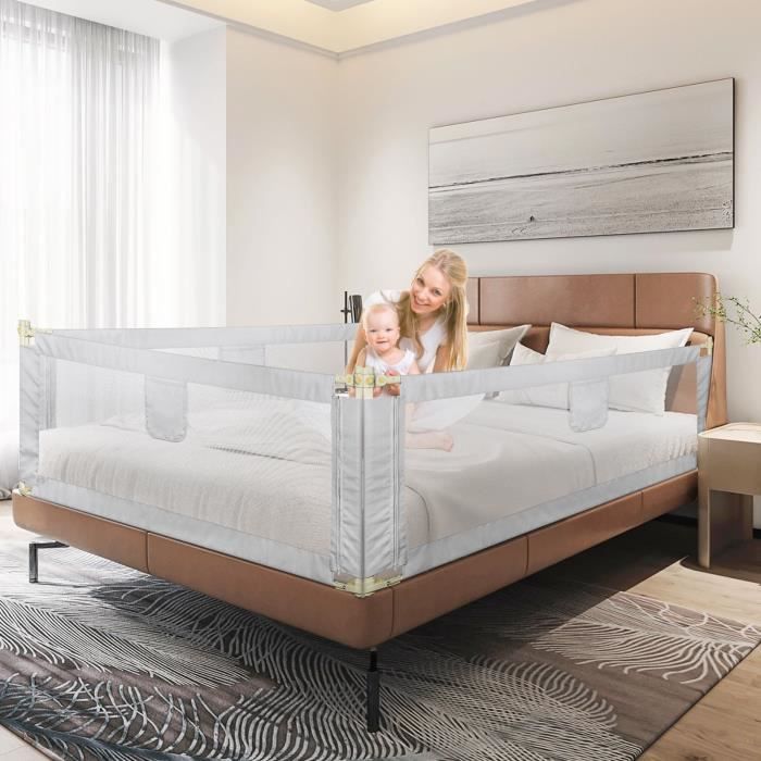 LEAZZLE Barriere de Sécurité Enfant Lit Pliable Portable 180cm,Barriere