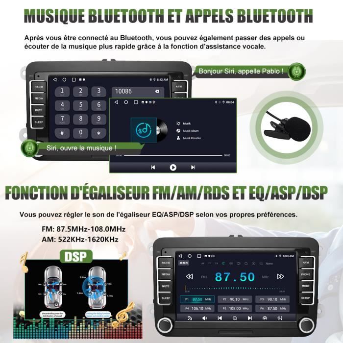 JUNSUN Autoradio Android 12 2Go+32Go pour Peugeot 206 (2002-2010)avec 7  ''Écran Tactile GPS/Carplay Android Auto/FM/WiFi/Bluetooth - Cdiscount Auto