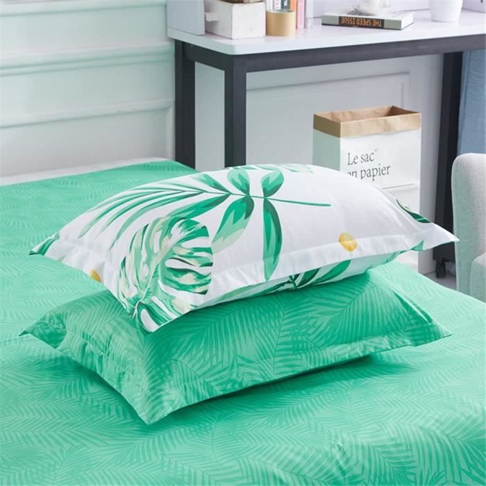 Parure de lit avec trèfle à quatre feuilles, housse de couette en Polyester  avec feuilles vertes pour enfants, garçon et fille, King Size