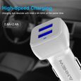 Annew Chargeur De Voiture Double Ports USB 24W / 4.8A pour iPhone /Pro Samsung Galaxy Note 9 8 Note 9 8 LG HTC -3