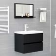 4301BOOST•)Miroir de salle de bain MIROIR LUMINEUX LED SALLE DE BAIN Miroir Mural avec éclairage LED Noir 60x10,5x37 cm Aggloméré FR-3