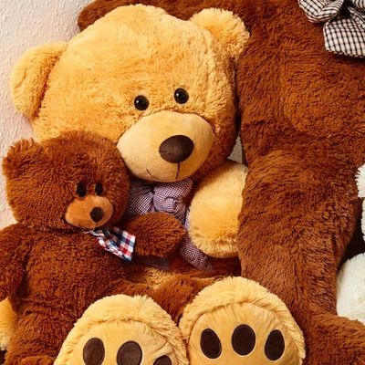 Lumaland geant Ours en peluche grand doudou Teddy doux 120 cm Marron claire Cdiscount Jeux Jouets