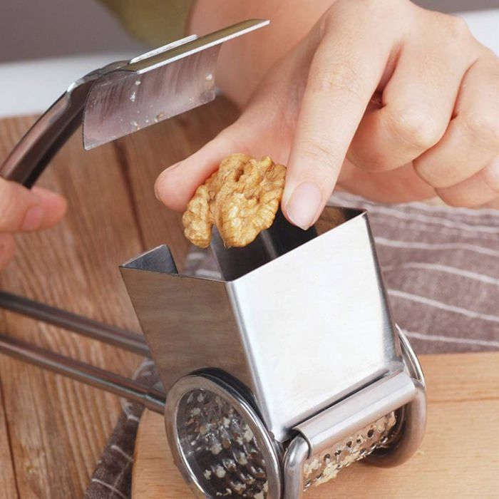 Râpe à Fromage Manuelle Rotative TOSSPER - Tambour En Acier Inoxydable, Poignée Ergonomique - Pour Cuisine - 8