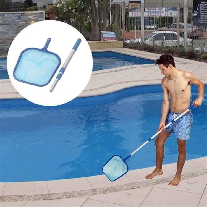Tkxjry Écumoire Piscine 120cm Avec Mât Télescopique - Filet Pour Feuilles Et Débris Spa, Bassin, Jardin
