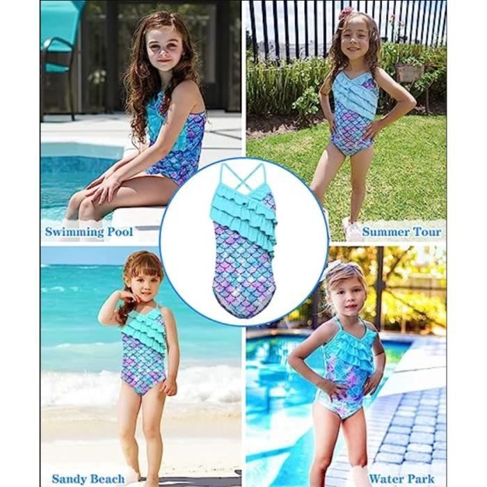 Sir ne Maillot de Bain 1 Piece pour Fille Enfants Maillot Bain