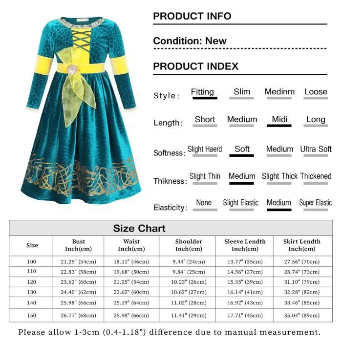 AmzBarley Déguisement Merida Princesse de Rebelle Costume fête Robe de  Fille Hallween Carnaval de Noël d'anniversaire - Cdiscount Jeux - Jouets