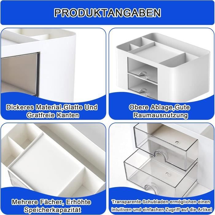 Organiseur De Bureau Avec 5 Compartiments Et 1 Tiroir - Organisateur De Bureau - Boîte De