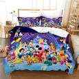 MINB-239 Parure de lit dessin animé Disney Castle, ensemble de literie pour enfants adultes, Mickey, Minni Taille:220x240x1-0