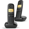 Gigaset A270 Duo, Téléphone DECT, Combiné sans fil, Haut-parleur, 80 entrées, Identification de l'appelant, Noir-0