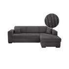 LOUNGITUDE Canapé d'angle FUJI XL convertible avec coffre en velours côtelé - Angle droit - Gris foncé