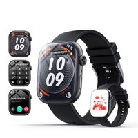 LOSEI Montre Connectée Homme Femme Suivi Santé 100 Sports 7j Autonomie Écran Saphir 200 Cadrans IP68 SmartWatch Android iOS Noir