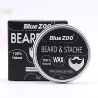 30g - Cire de moustache biologique pour hommes, revitalisant pour barbe, pour visage, crème de soin pour barb