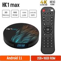 HK1MAX Smart tv box Android 11 2Go+16Go 2.4GWifi RK3318 Quad Core 4K 1080P Full HD hk1 max Set-Top Box Lecteur Netflix KD Media