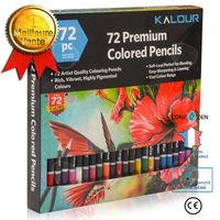 CONFO® Ensemble de crayons de couleur huileux peints à la main pour débutants professionnels 72 couleurs