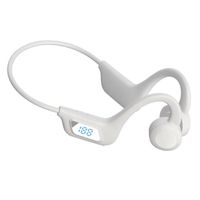 Casque Conduction Osseuse Écouteur Bluetooth Sport sans Fil,Oreilles Libres Confort,8h d'Autonomie pour Le Running/Vélo-Blanc