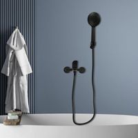 Système de douche - OUKANING - robinet de baignoire - noir - avec pommeau de douche