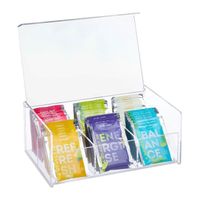 Boîte à thé transparente 6 compartiments - 10038679-0