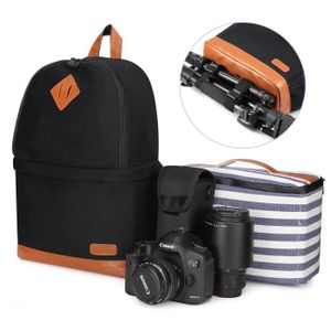 Sac de Voyage pour Cam/éra,DSLR,Reflex,Appareil Photo et Ordinateur Portable jusqu/’/à 15.6 Photographe-Noir R/ésistant /à leau Evecase Sac /à Dos avec Coque Rigide Housse de Pluie et Trousse