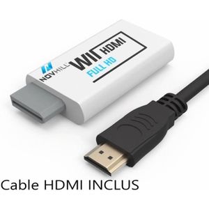 Le convertisseur d'adaptateur LipTO - Wii à HDMI effectue la conversion  ascendante du contenu HD 720p avec une sortie audio de 3,5 mm