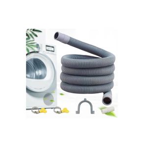 REKALRO Tuyau lave-linge 2m, tuyau d'évacuation des eaux usées avec raccord  de tuyau de vidange et 2 colliers de serrage, rallonge de tuyau de vidange  Ø 20mm pour lave-linge lave-vaisselle : 