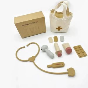 DOCTEUR - VÉTÉRINAIRE Taupe - Kit de docteur en silicone pour filles et garçons, jouets de qualité alimentaire, ensemble d'infirmiè