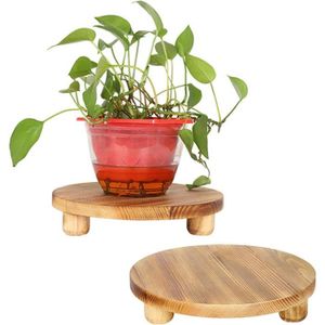 TABOURET Petit tabouret rond en bois de 25 cm pour pot de fleurs, support en bois pour intérieur ou extérieur, salon, entrée,.[Q278]