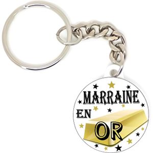 Porte clé badge LE PLUS CHOUETTE PARRAIN cadeaux original PERSONNALISÉ MARRAINE 
