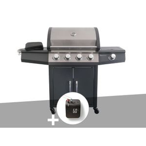 BARBECUE Barbecue à gaz Piretto + Weber Connect Smart Grilling Hub - Jardideco 148,5x53,5x124cm Noir