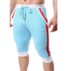 PANTACOURT Pantalon court de sport pour homme - Marque - Modèle - Bleu clair - Respirant - Fitness