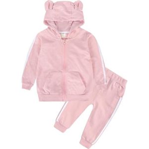 SURVÊTEMENT Survêtement Bébé Fille - AmzBarley - Sweat Capuche + Pantalon - Rose - Respirant