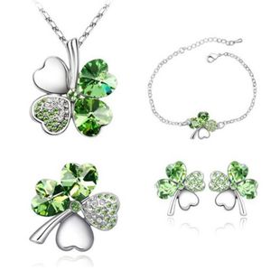 Parure Bijoux Femme TOEECY Cristal Plaqué Argent - Collier, Boucles D'Oreilles, Bracelet