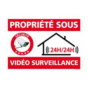 SIGNALISATION SÉCURITÉ Panneau Propriété Sous Vidéo Surveillance, Panneau