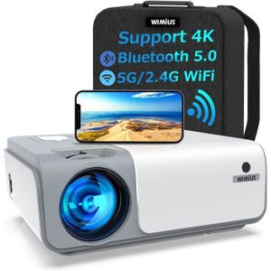 Vidéoprojecteur Videoprojecteur 5G WiFi Bluetooth, WiMiUS 9500 Lumen Projecteur 1080p Full HD Retroprojecteur Portable avec Fonction de 50% Zoom52