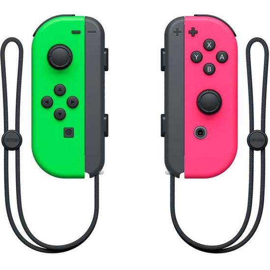 Paire de manettes Joy-Con Vert Néon & Rose Néon pour Nintendo Switch